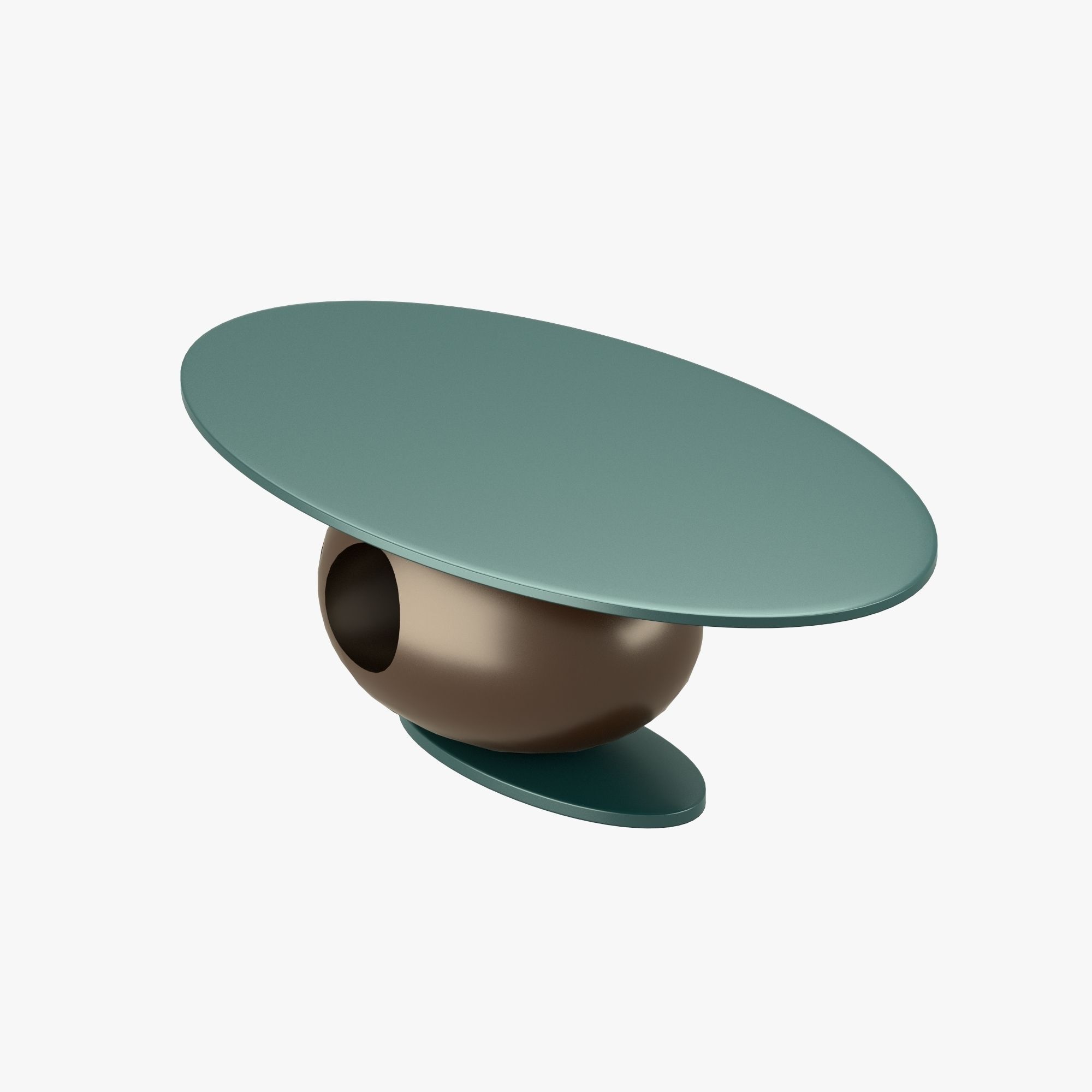 Oval table with middle hole 3D model_5