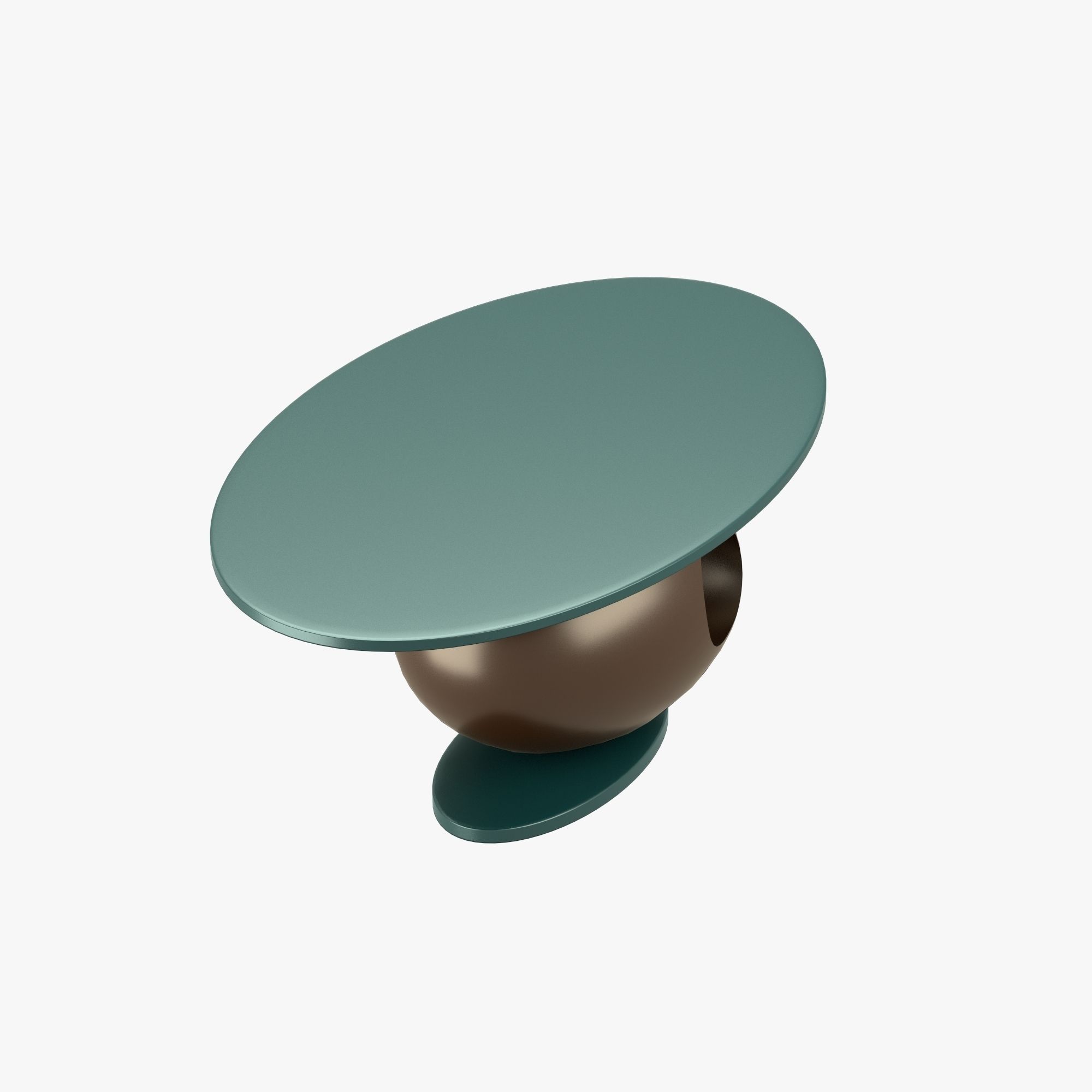 Oval table with middle hole 3D model_2