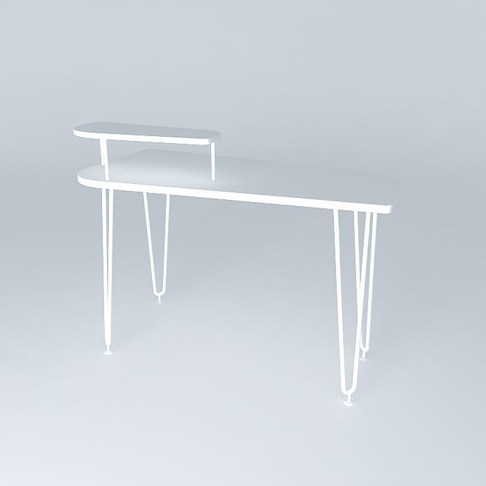 Working Desk Free 3D model_1