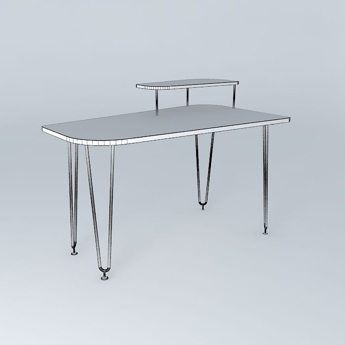 Working Desk Free 3D model_3