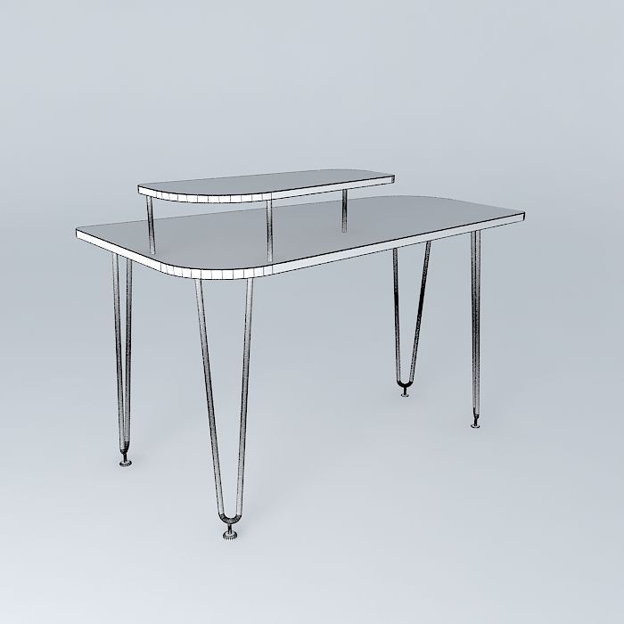 Working Desk Free 3D model_4