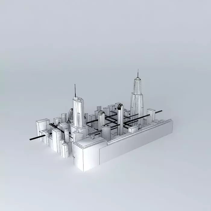 Coruscant city 2 - Star Wars 3D model