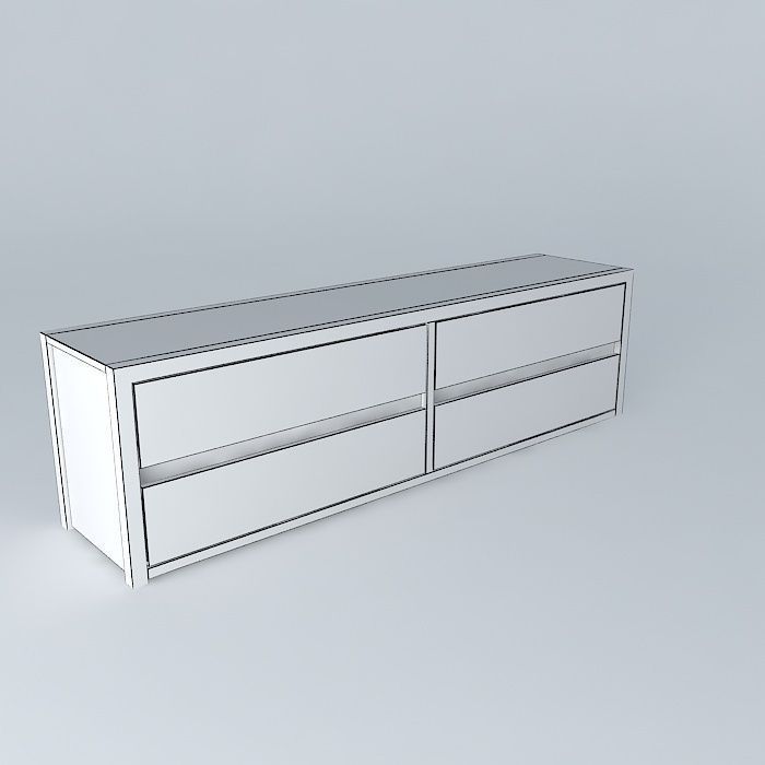 Four Drawer Chest Free 3D model_3