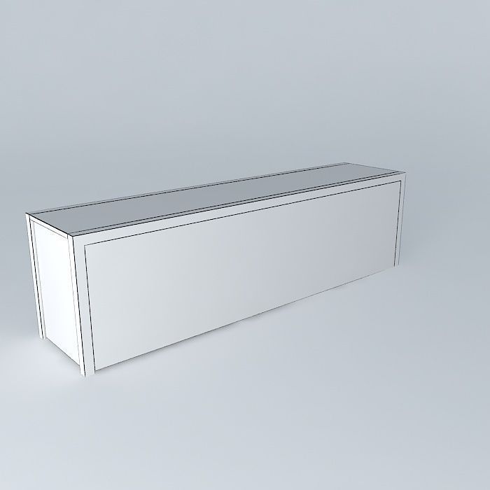 Four Drawer Chest Free 3D model_4