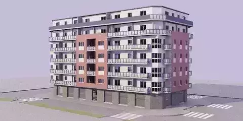 Building apartment with balconies