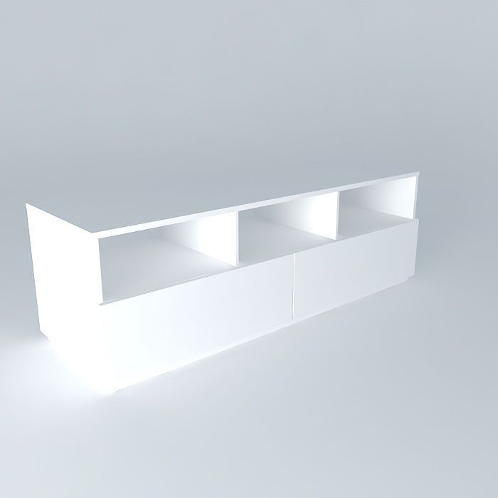 Media Console White Free 3D model