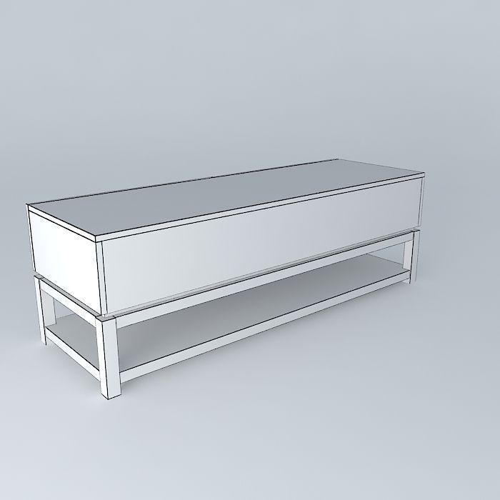 Media Console Free 3D model_4