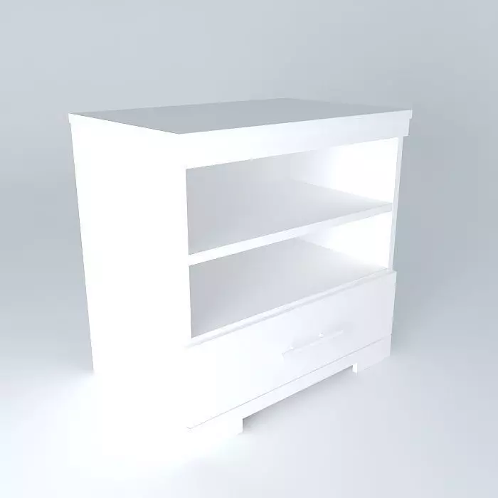 Nightstand One Drawer Free 3D model_0