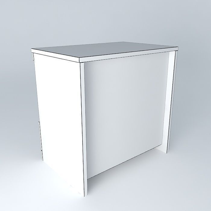 Nightstand One Drawer Free 3D model_4