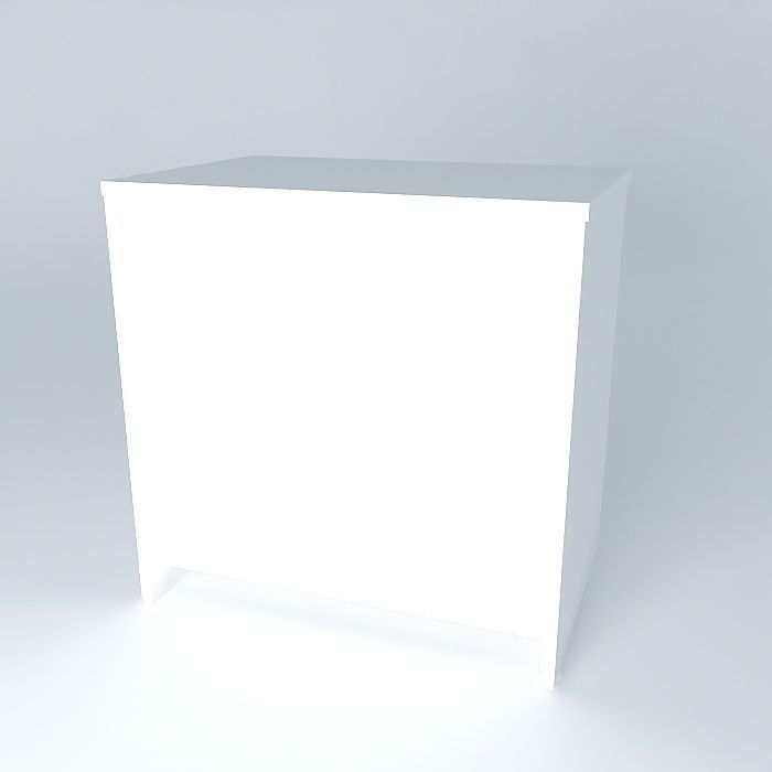 Nightstand One Drawer Free 3D model_1