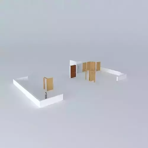 Psikocity empty room with wooden table and chairs