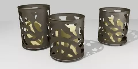 Complements 2 three metal candle holders Free 3D model