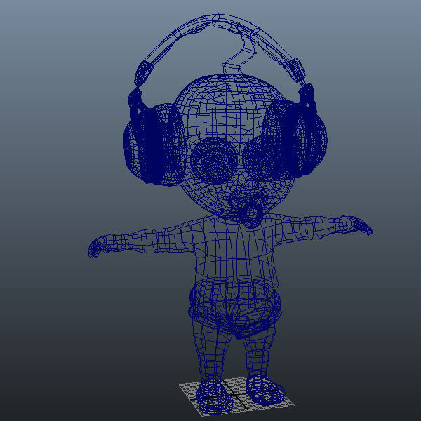 Hip Hop baby Cartoon Rigged  3D model_11