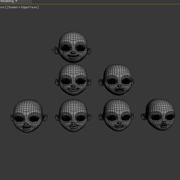 Hip Hop baby Cartoon Rigged  3D model_12