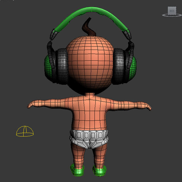 Hip Hop baby Cartoon Rigged  3D model_8