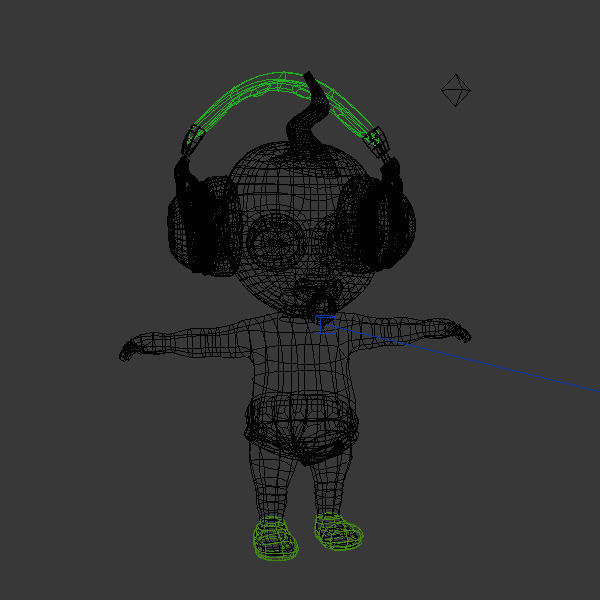 Hip Hop baby Cartoon Rigged  3D model_7