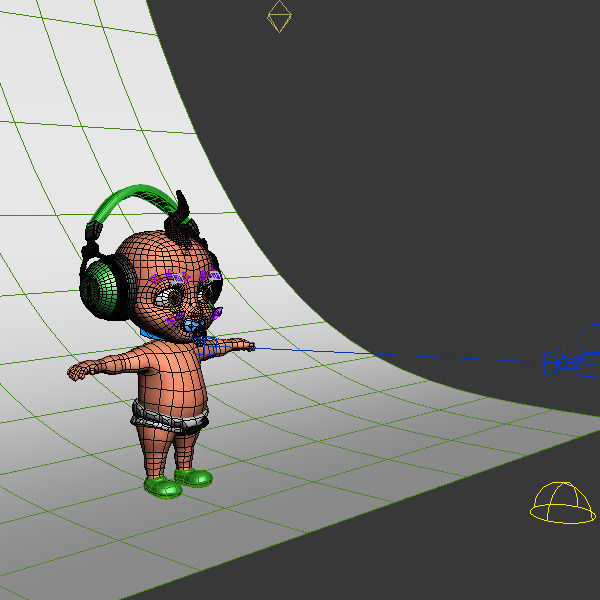 Hip Hop baby Cartoon Rigged  3D model_4