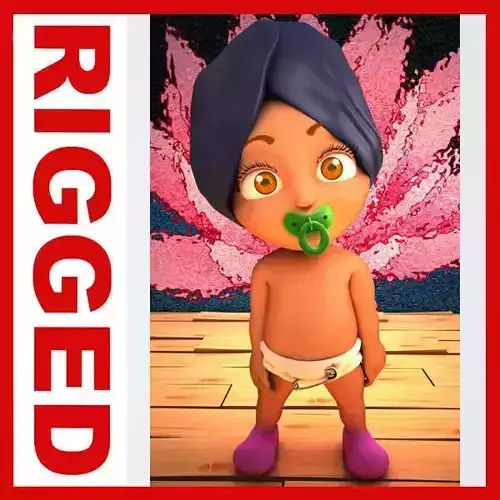 Indian baby Cartoon Rigged 