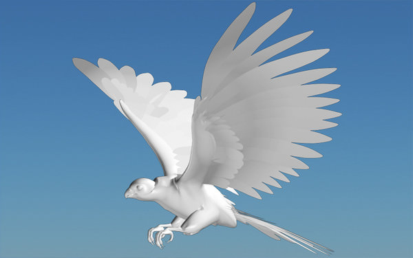 Peregrine Falcon Folded Wings Low-poly 3D model_10