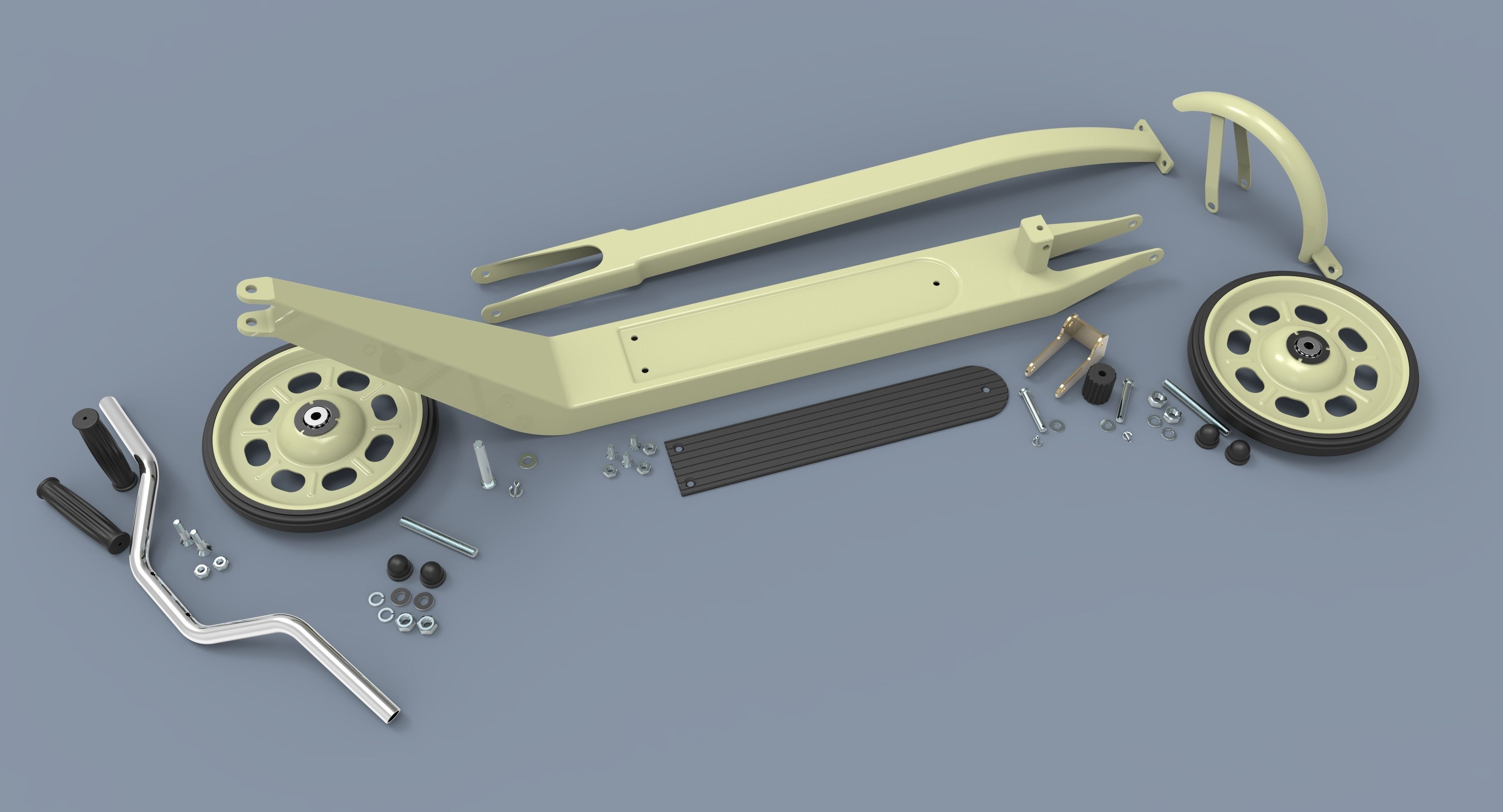 Kick scooter for children 3D model_14