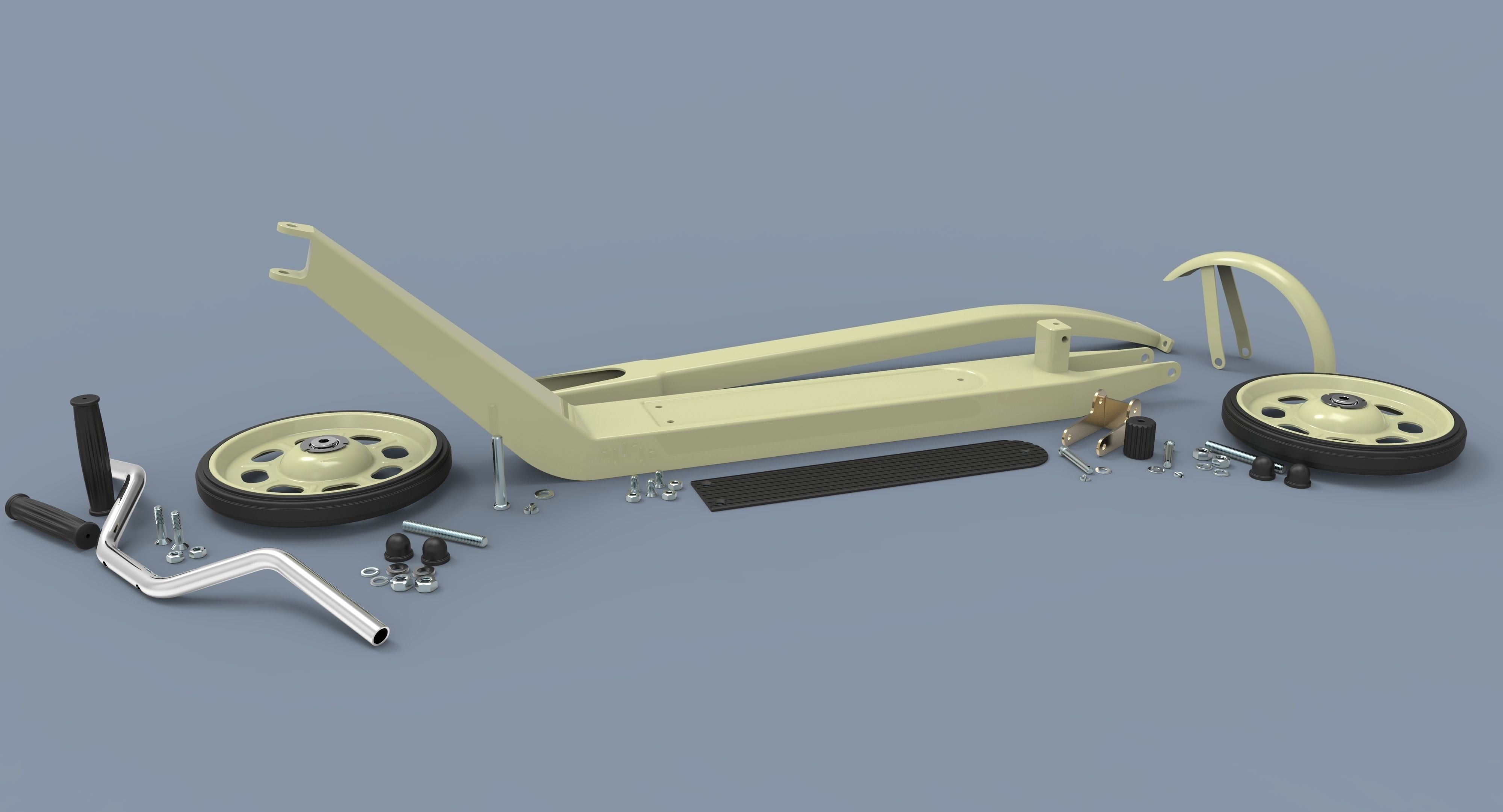 Kick scooter for children 3D model_13