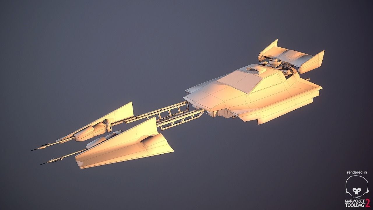 SciFi Dessert Racer LowPoly Low-poly 3D model_5