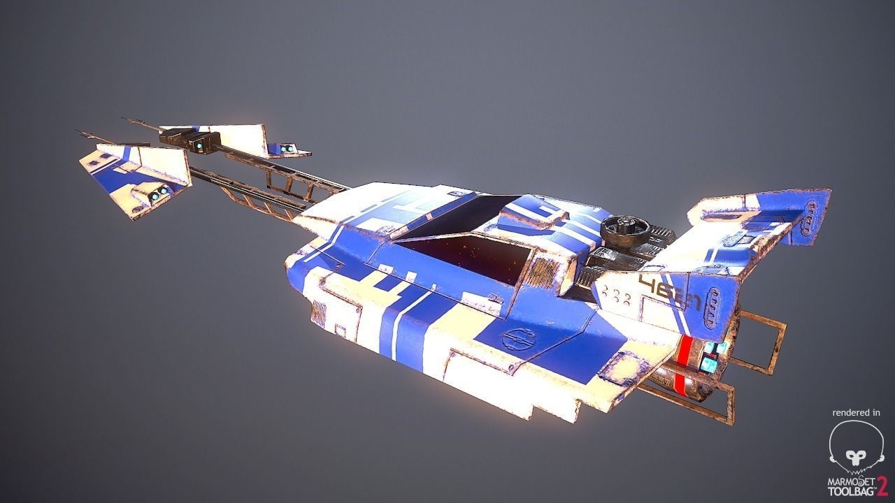 SciFi Dessert Racer LowPoly Low-poly 3D model_4