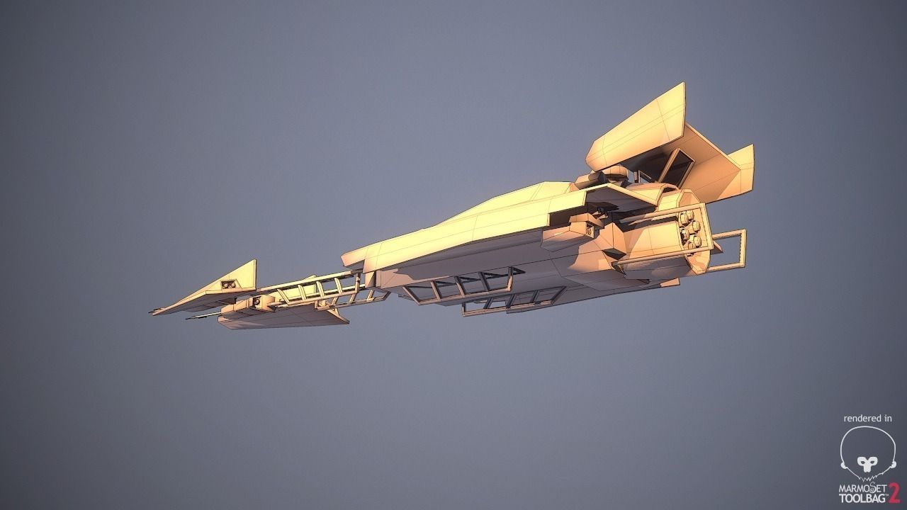 SciFi Dessert Racer LowPoly Low-poly 3D model_6