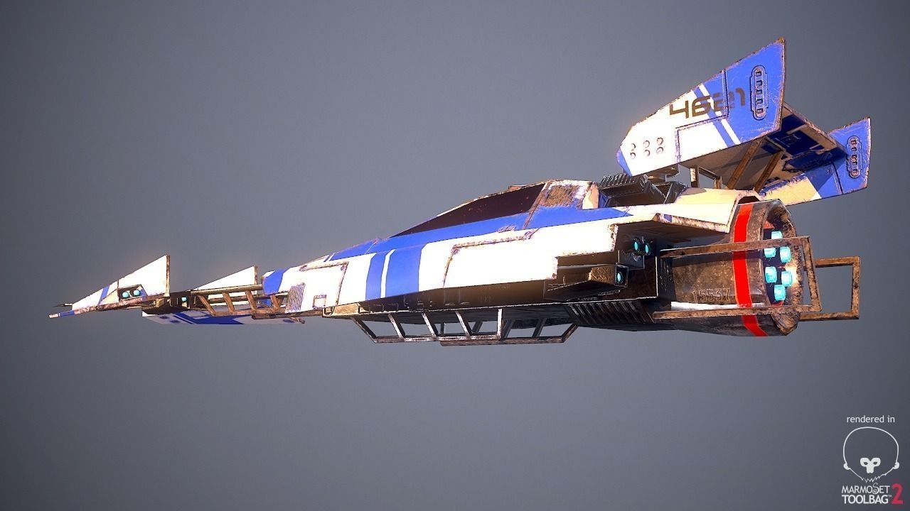 SciFi Dessert Racer LowPoly Low-poly 3D model_1