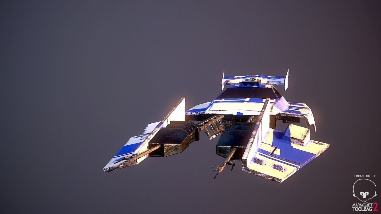 SciFi Dessert Racer LowPoly Low-poly 3D model_3