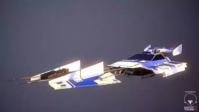 SciFi Dessert Racer LowPoly Low-poly 3D model