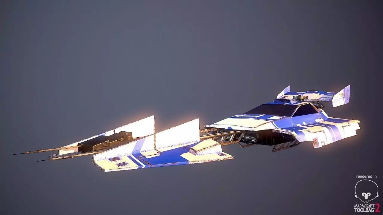 SciFi Dessert Racer LowPoly Low-poly 3D model_0