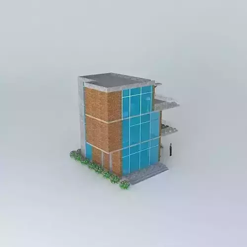 Small building at a coastal region 3D model