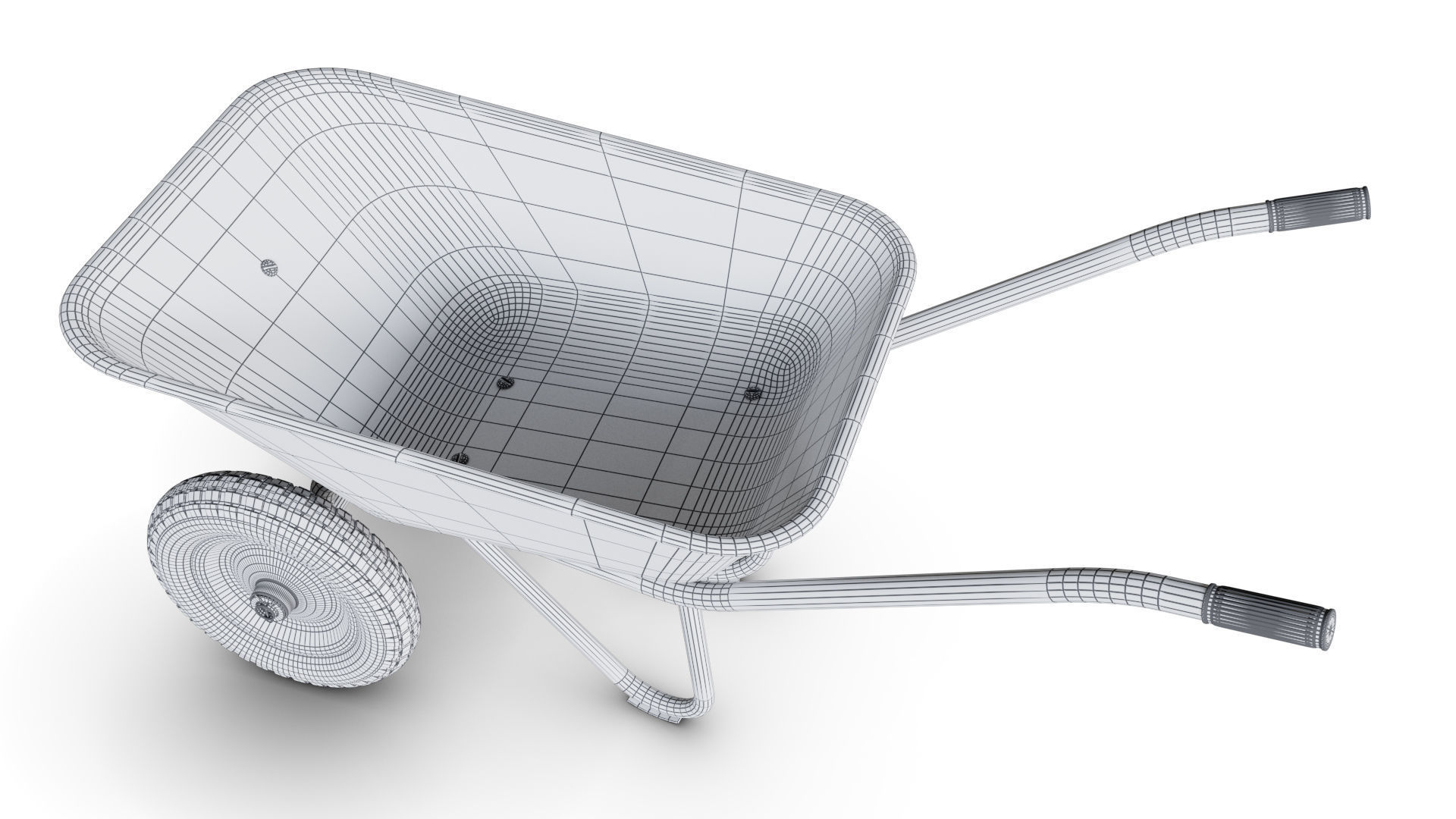 Wheelbarrow Yellow 3D model_17