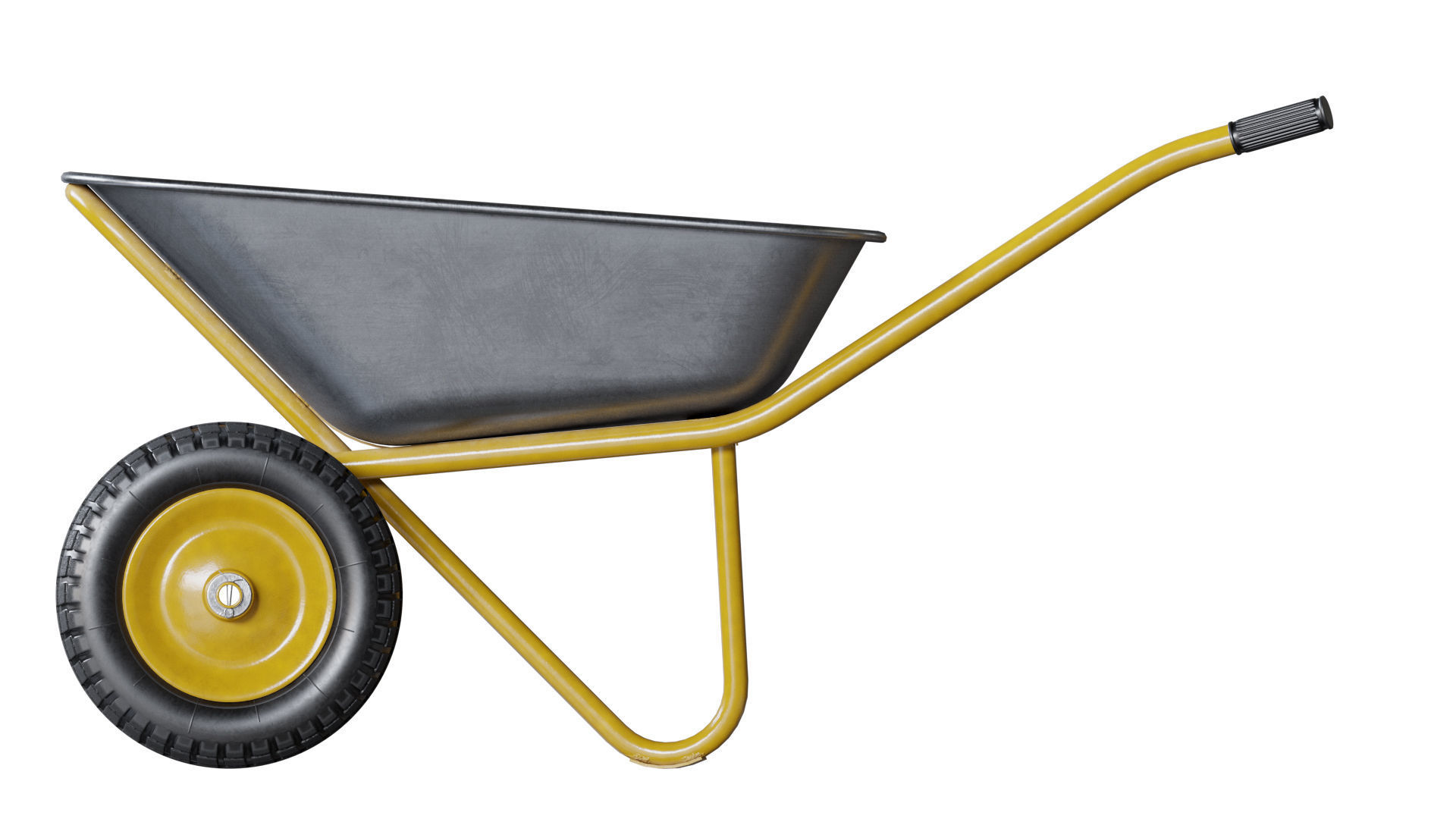 Wheelbarrow Yellow 3D model_9