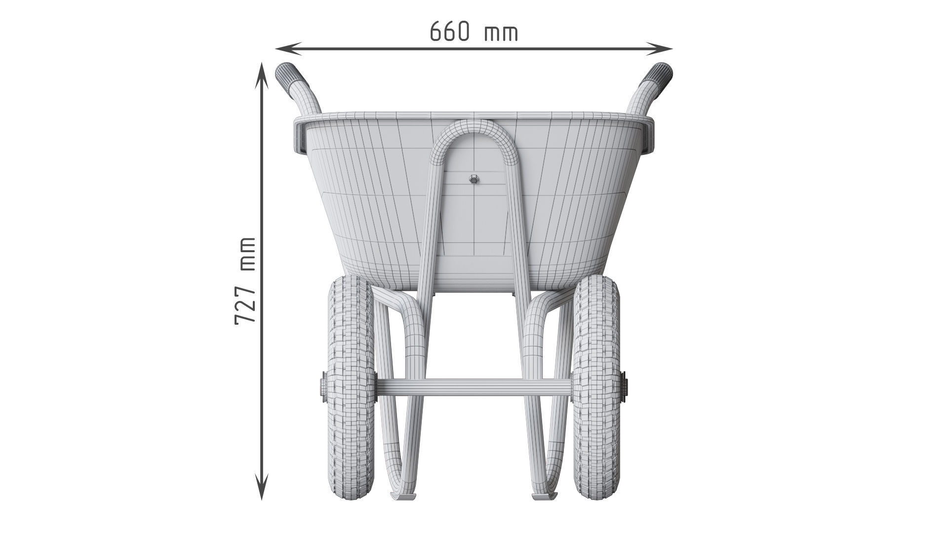 Wheelbarrow Yellow 3D model_8