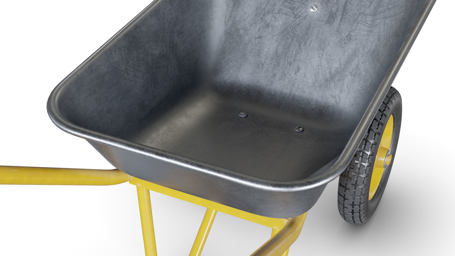 Wheelbarrow Yellow 3D model_1