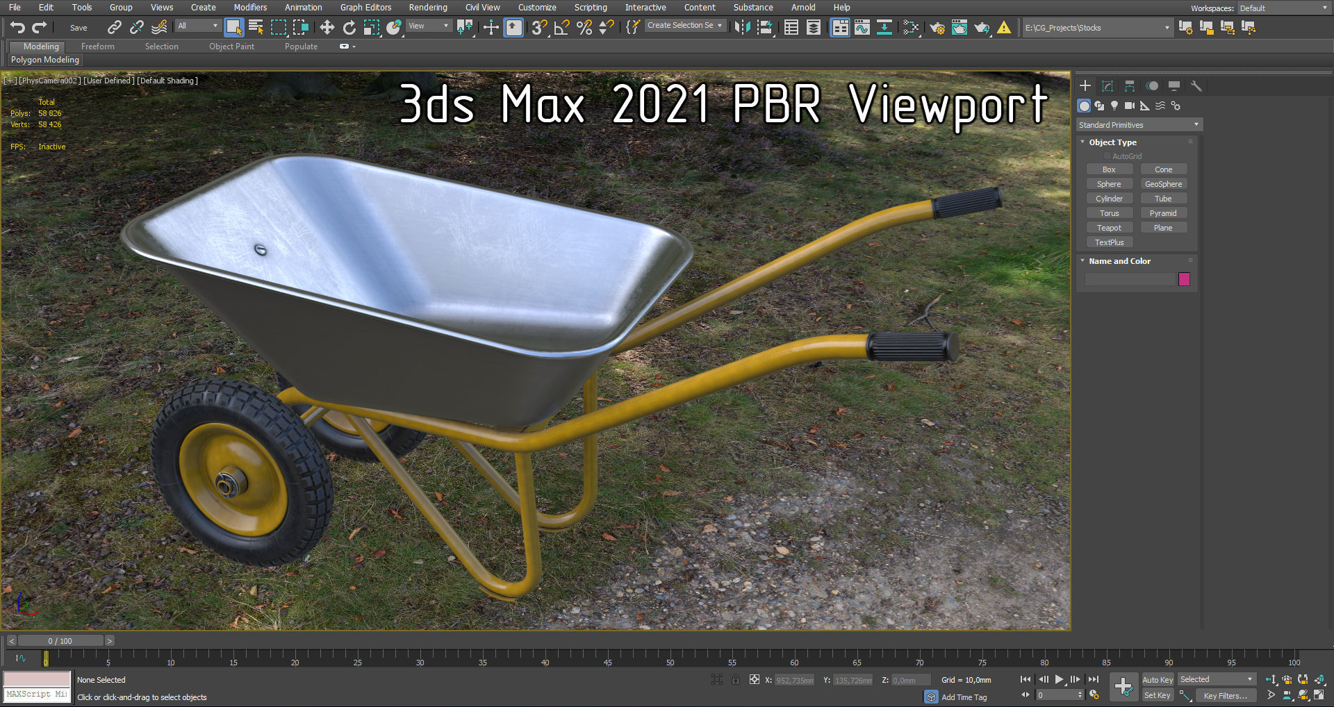 Wheelbarrow Yellow 3D model_5