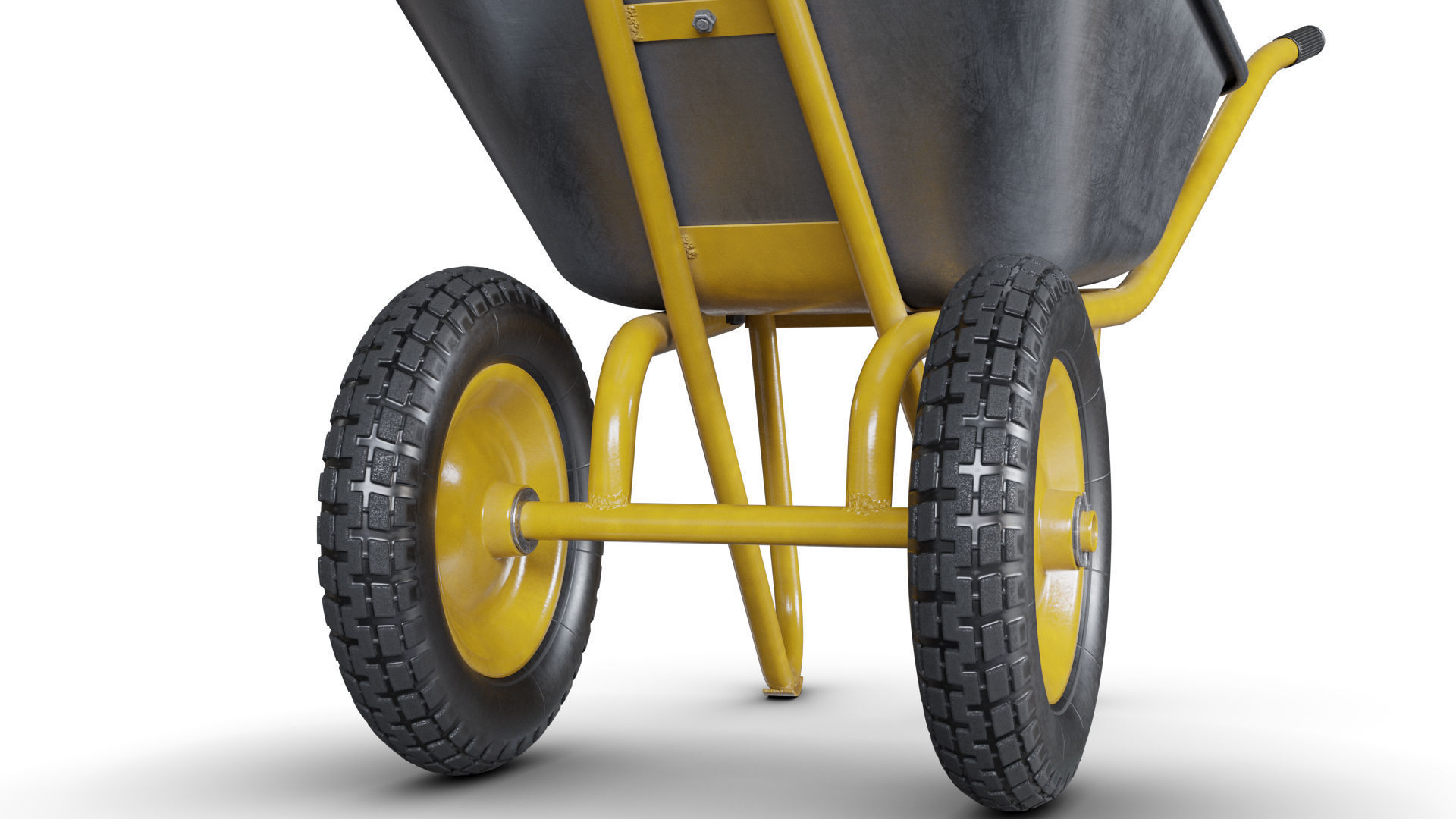 Wheelbarrow Yellow 3D model_2