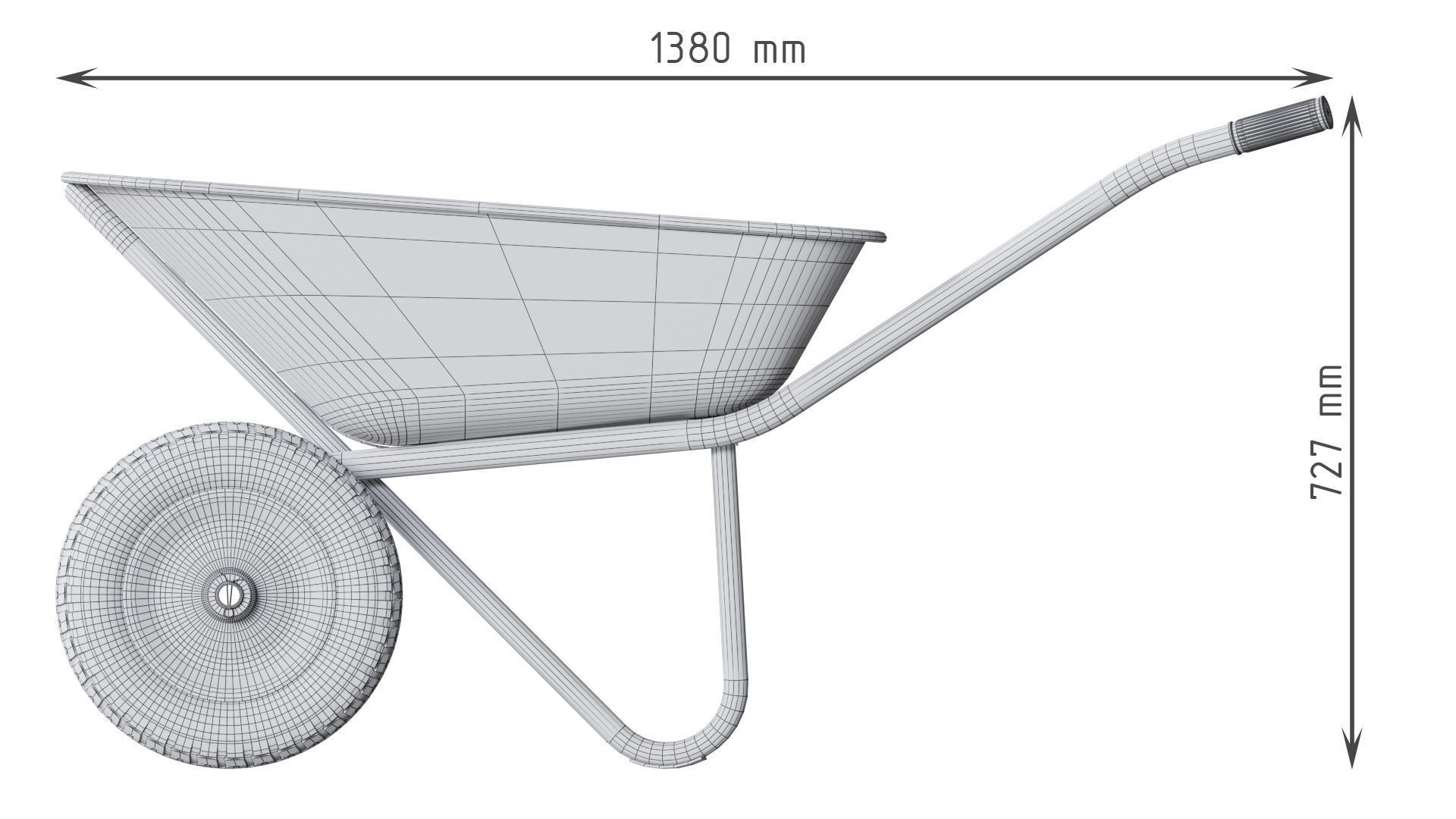 Wheelbarrow Yellow 3D model_10