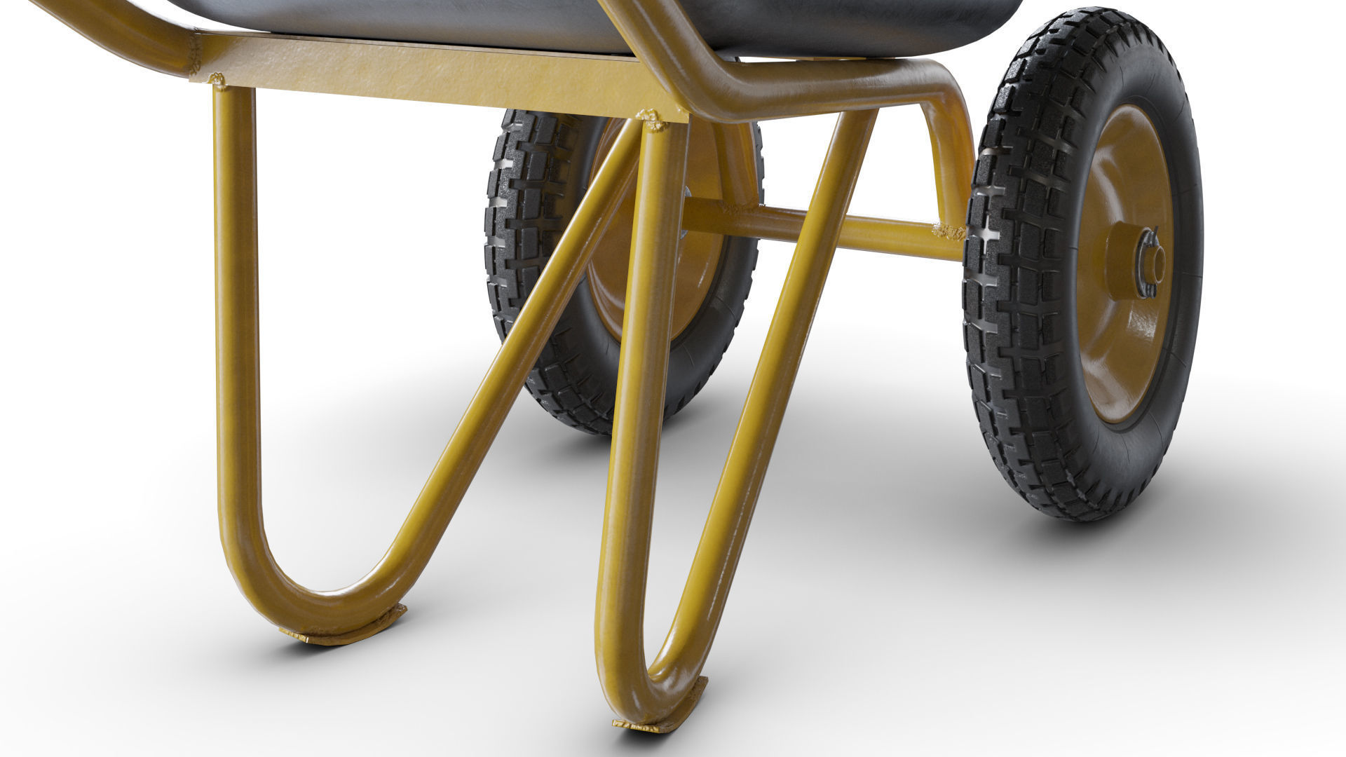 Wheelbarrow Yellow 3D model_4