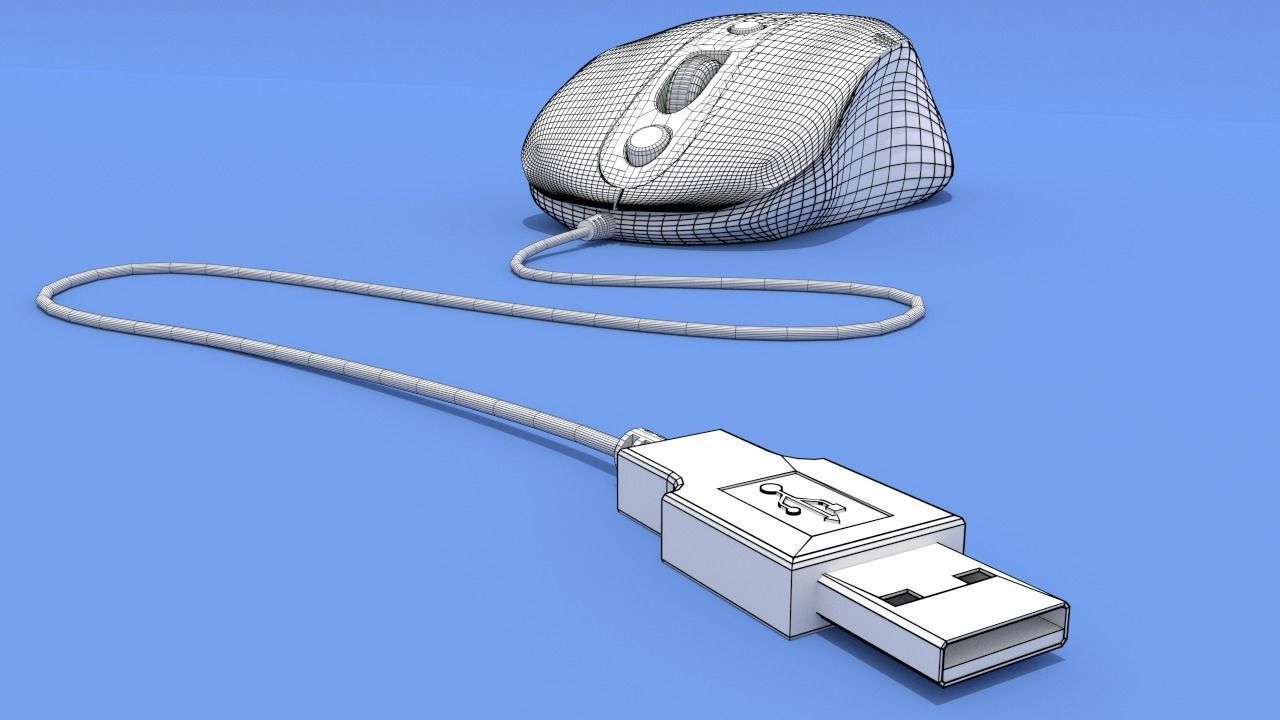 A4 Tech Q4 370x Mouse Low-poly 3D model_1