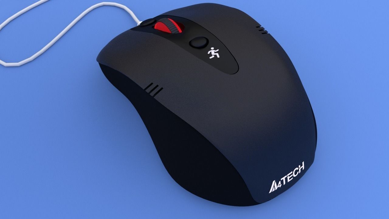 A4 Tech Q4 370x Mouse Low-poly 3D model_4