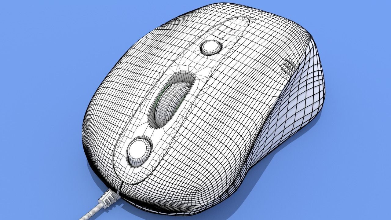 A4 Tech Q4 370x Mouse Low-poly 3D model_2