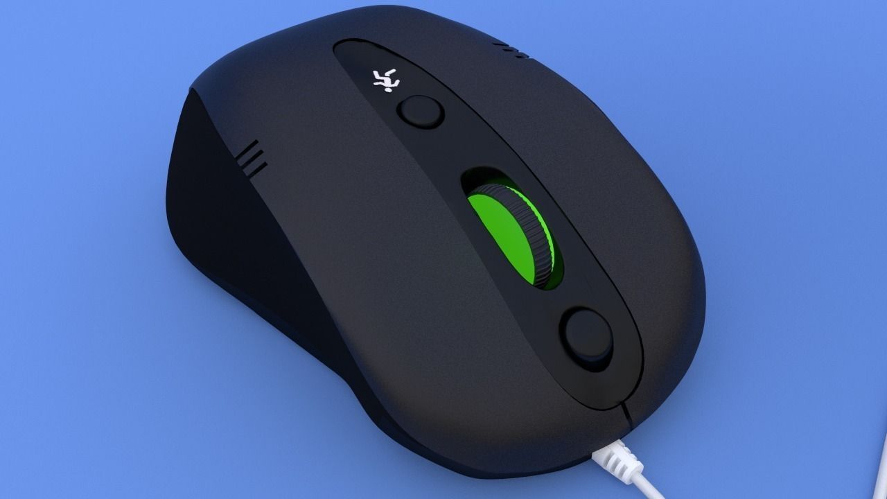 A4 Tech Q4 370x Mouse Low-poly 3D model_3
