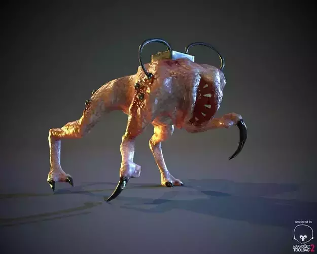 BioMech Alien Creature LowPoly Low-poly 3D model