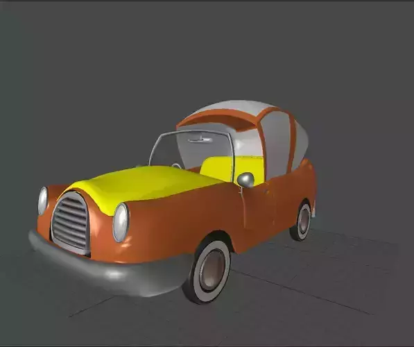 Cartoon car 3D model Low-poly 3D model