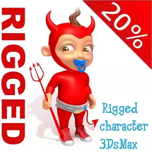 Devil Baby Cartoon Rigged 