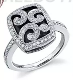 fine ring with onyx or other dark color stone  3D print model_0