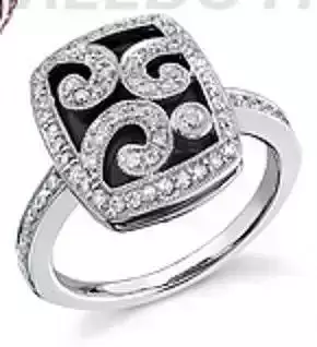 fine ring with onyx or other dark color stone  3D print model